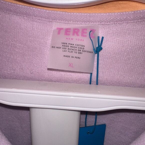 Terez Colortblock Quarter Zip Sweatshit in Spring Mix Size XL Cotton Women’s - Picture 5 of 6